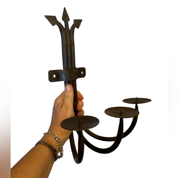 Beautiful Wrought Iron Candle Sconce - Picture 2 of 4